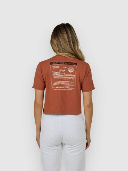 Salty Crew Boat shop crop tee - Sierra