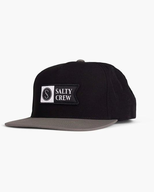 Salty Crew Alpha Tech 5 Panel - Black/Coffee