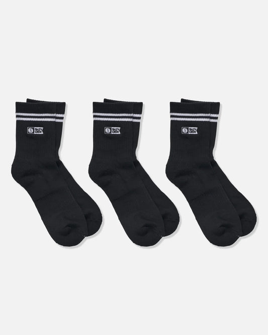 Salty Crew Stripe Alpha Socks 3 pack Black