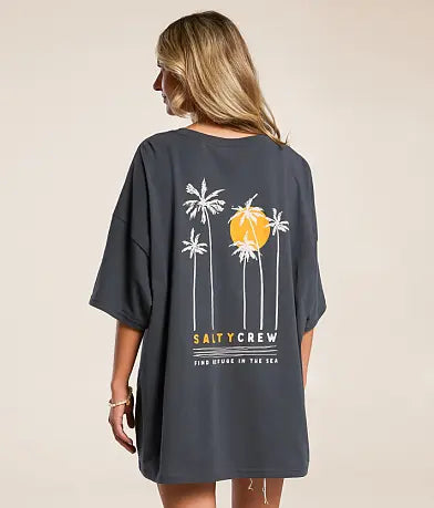 Salty Crew Palm Set cover up Tee - Black
