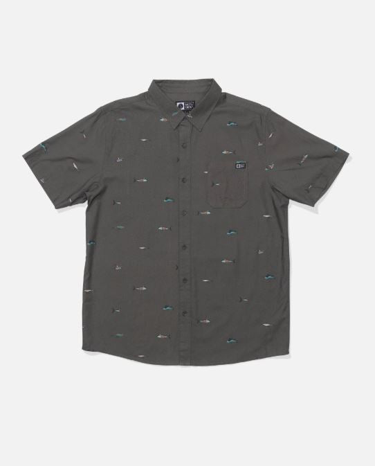 Salty Crew Crew SS Button Up Charcoal