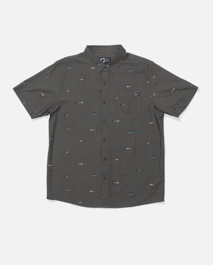 Salty Crew Crew SS Button Up Charcoal