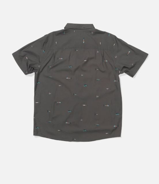 Salty Crew Crew SS Button Up Charcoal