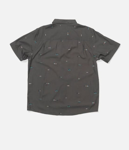 Salty Crew Crew SS Button Up Charcoal
