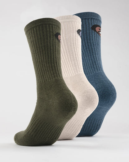Rusty High Times Mid Calf 3 pack Socks