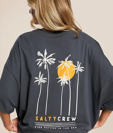 Salty Crew Palm Set cover up Tee - Black