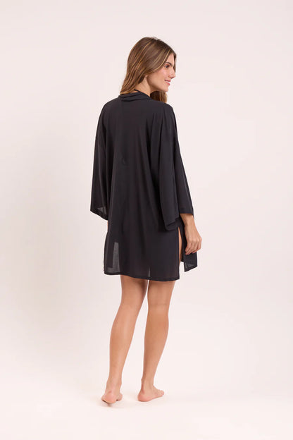 Rio de Sol Black Kimono