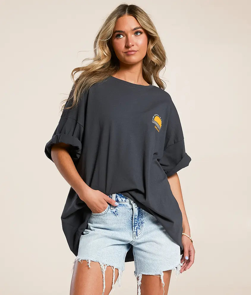 Salty Crew Palm Set cover up Tee - Black