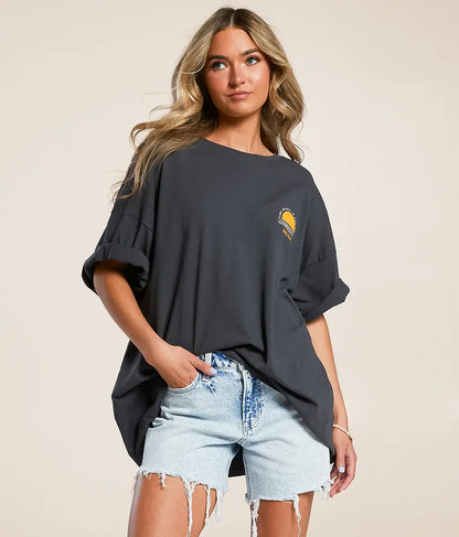 Salty Crew Palm Set cover up Tee - Black