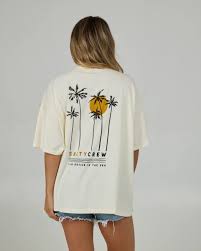 Salty Crew Palm Set cover up Tee - white